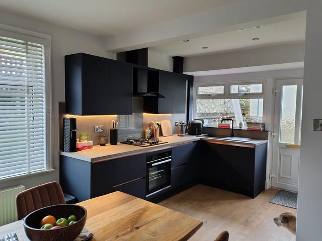 Kitchen with under-cabinet lighting
