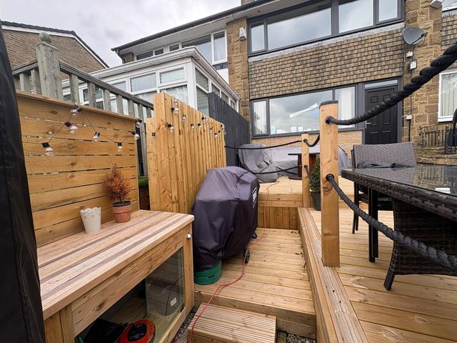 Decking with built-in bench