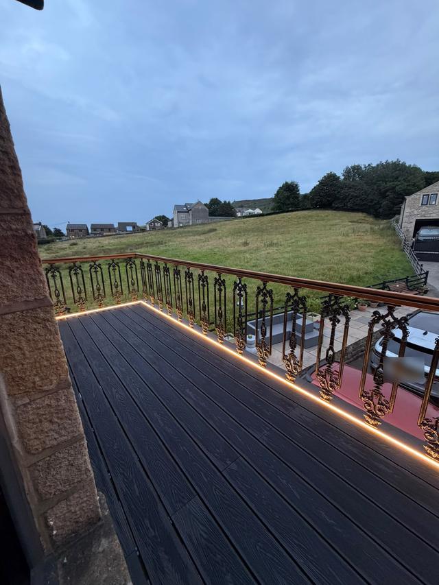 Balcony decking with LED lighting