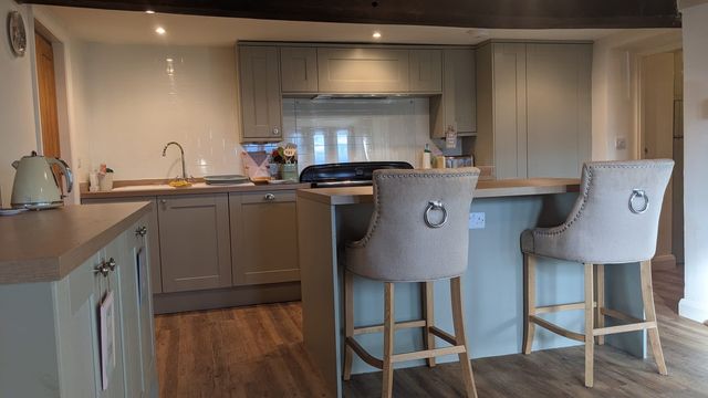 Shaker kitchen with breakfast island